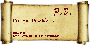 Pulger Deodát névjegykártya
